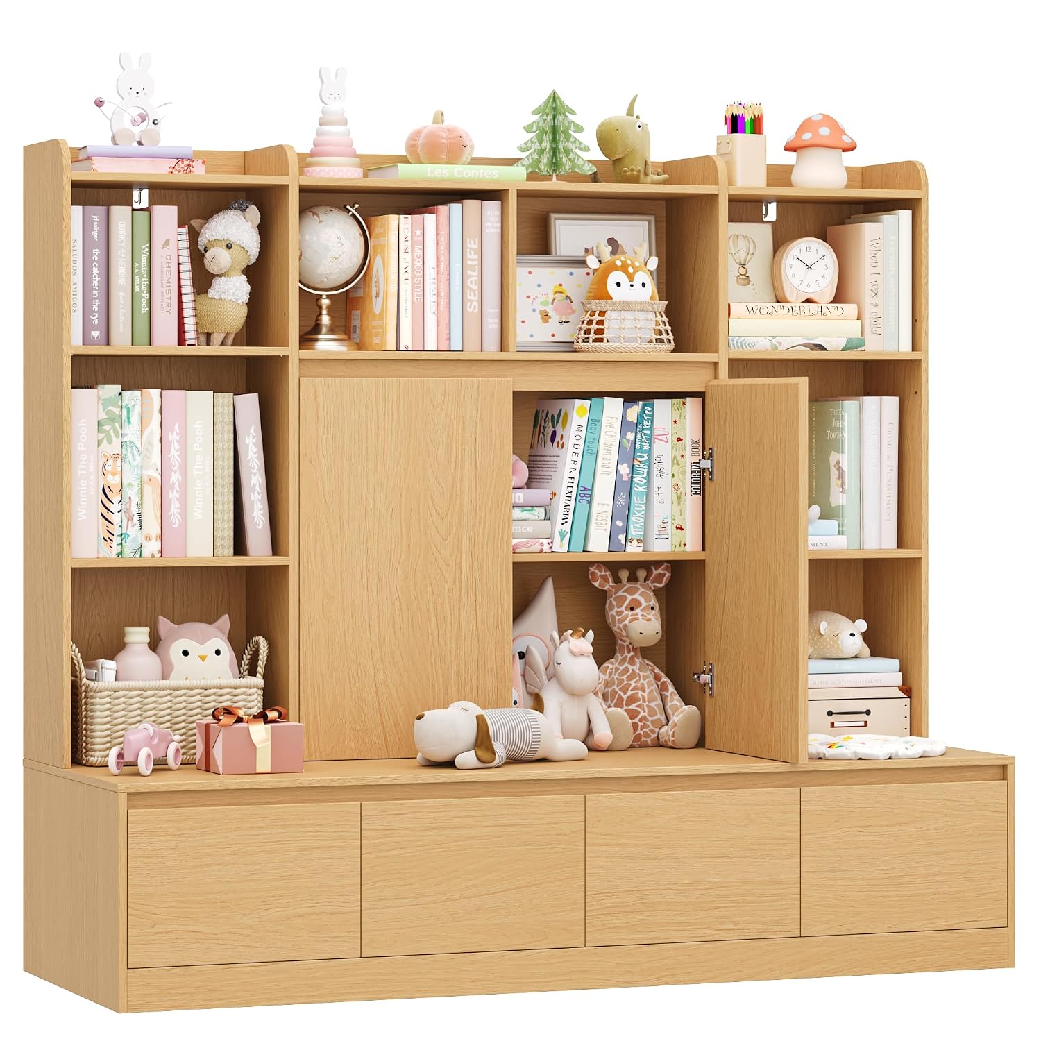 Kids Toys Drawers - 54인치 어린이 책장 수납 정리함, 독서