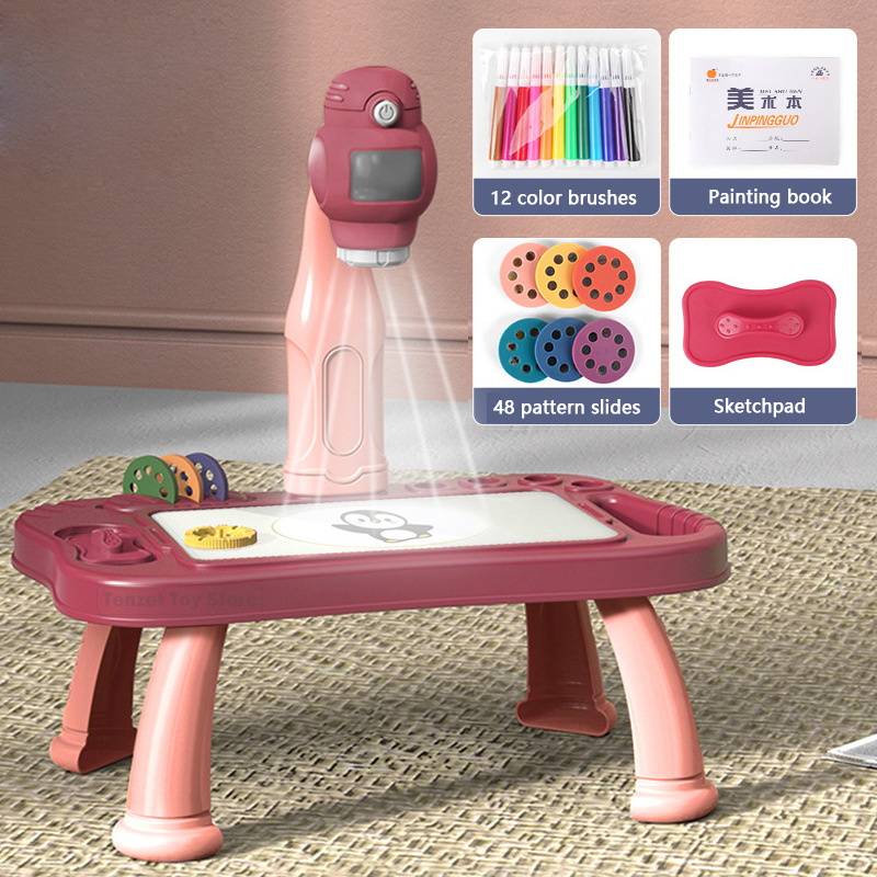 Learning Tablet Kids - 스마트 프로젝터 어린이 페인팅 테이블 세트