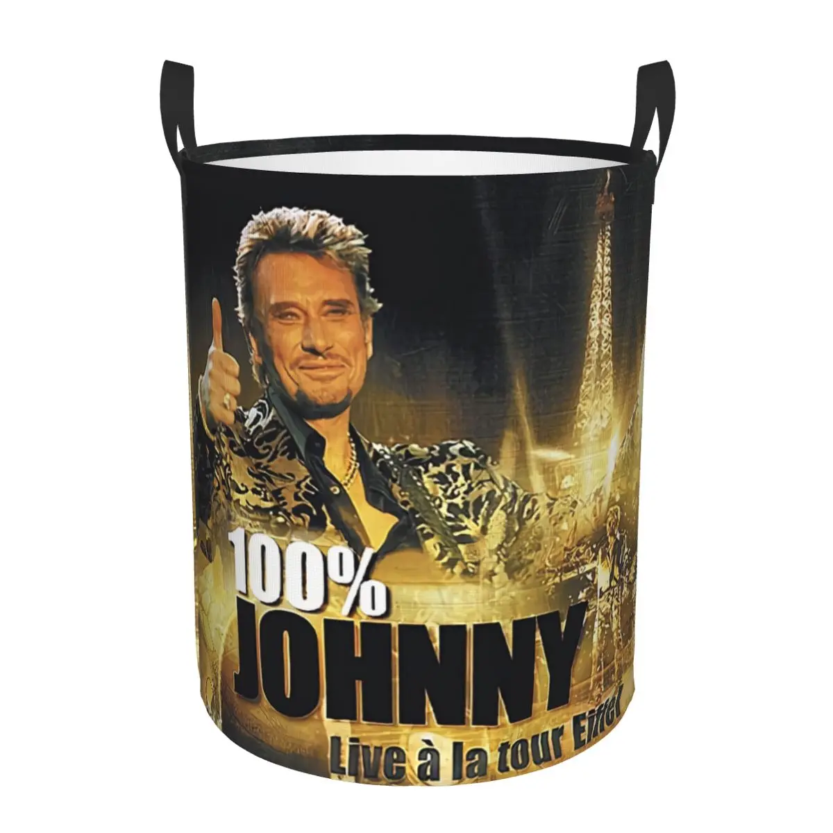 Kids Toys Basket - Johnny Hallyday 세탁 바구니 접이식 프랑스