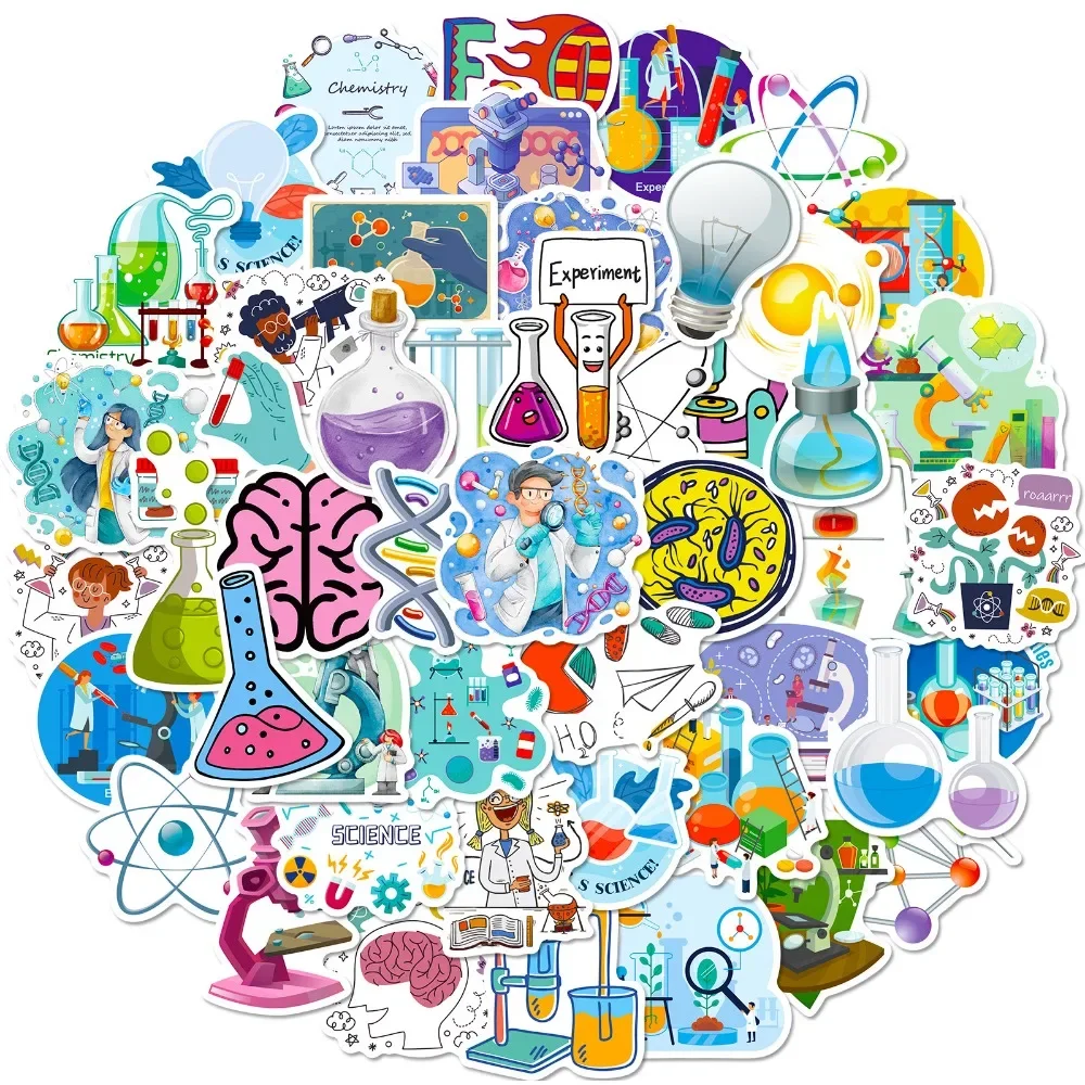 50PCS 만화 과학 실험실 스티커 미적 DIY 장식  - Kids Toys Vintage 리뷰 및 가격