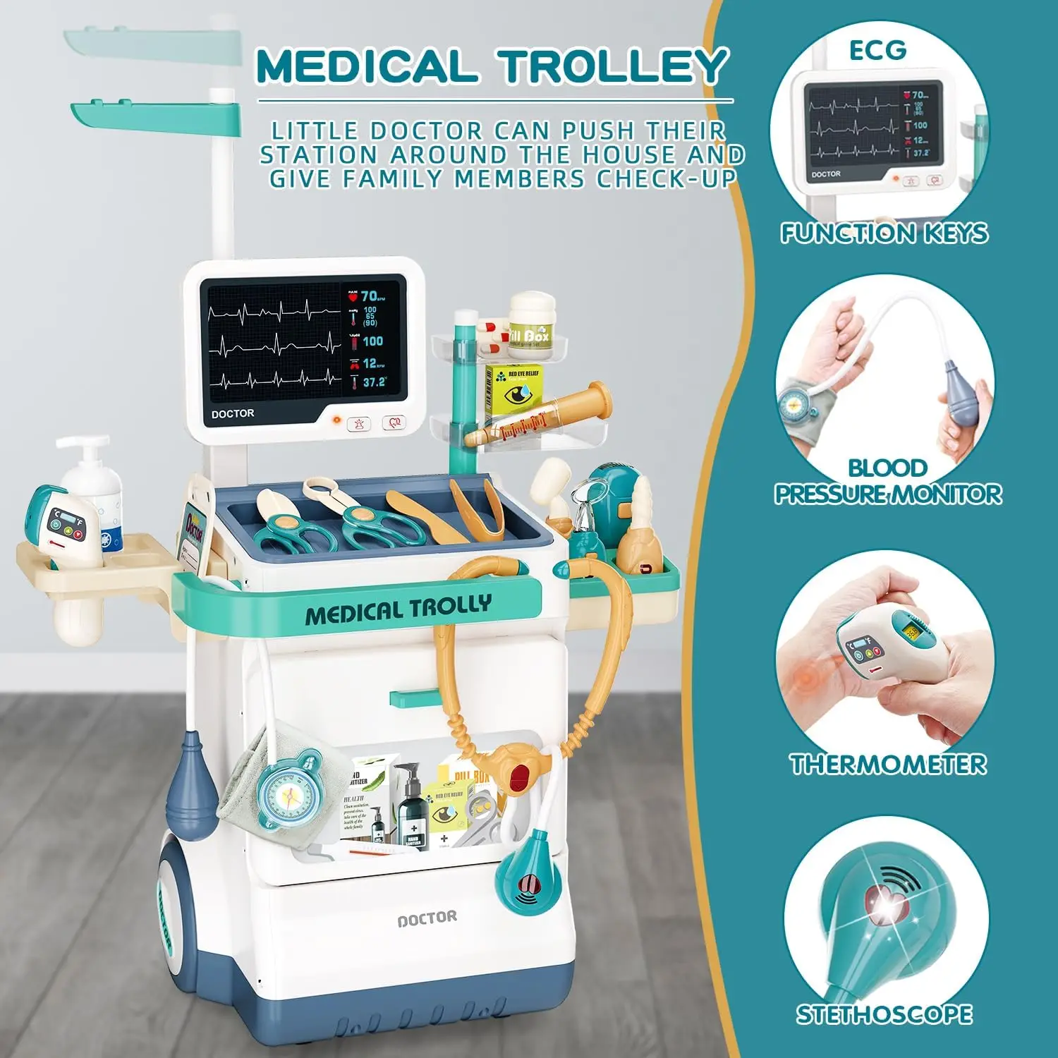 어린이 의료 키트 장난감 유아용 의사 놀이 의료 카트  - Kids Xray Toys 리뷰 및 가격