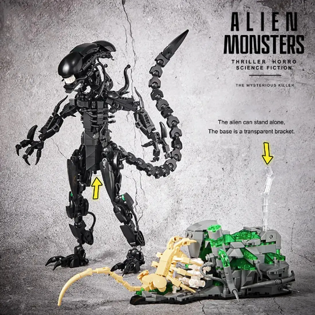 MOC 7048 에일리언 몬스터 빌딩 블록 세트 제노모 - Xenomorph Kids Toys 리뷰 및 가격