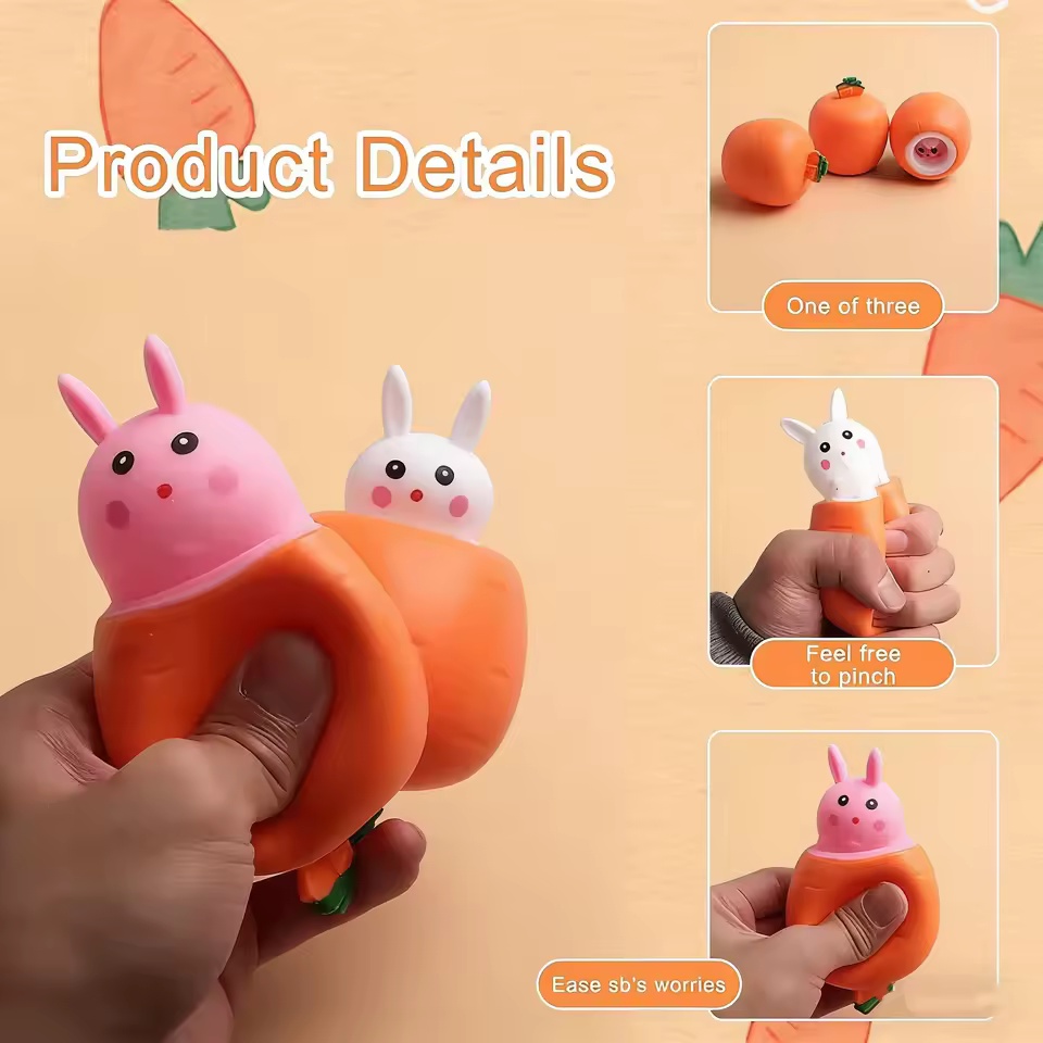 귀여운 당근 토끼 스퀴즈 장난감 독특한 당근 컵 스트레 - Kids Toys Unique 리뷰 및 가격