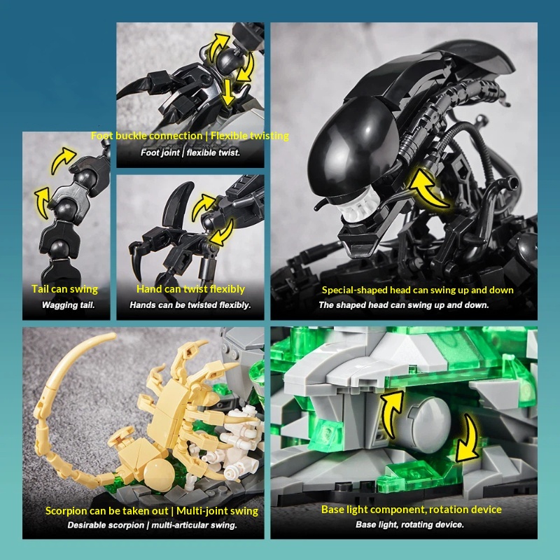 인기 판매 외계인 몬스터 제노모프 MOC 빌딩 블록 교 - Xenomorph Kids Toys 리뷰 및 가격