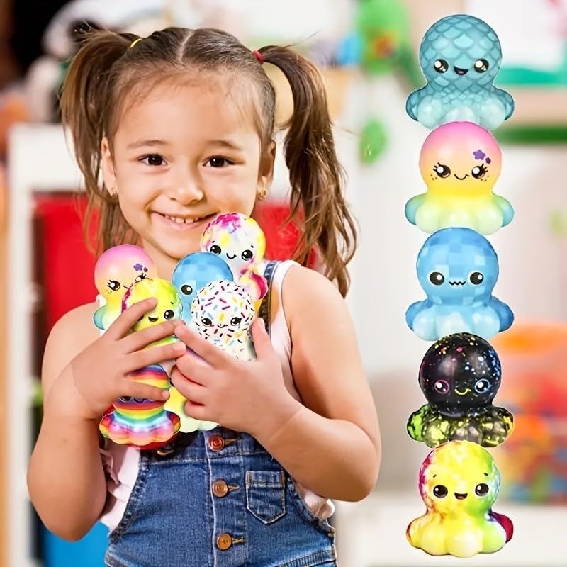 6/12개입 문어 모양 스퀴시 장난감, 부드러운 스트레 - Kids Toys Basket 리뷰 및 가격